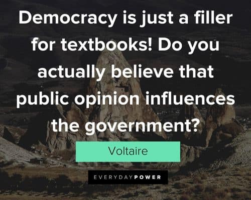 Voltaire Quotes on Democracy is just a filler for textbooks