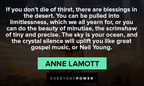 Inspiring Anne Lamott quotes about blessings in the desert