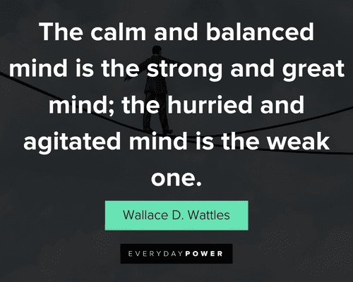 balance quotes about the hurried and agitated mind is the weak one