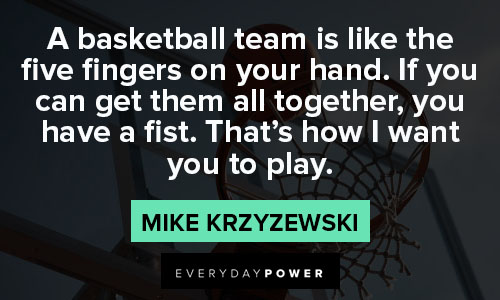 basketball quotes about A basketball team is like the five fingers on your hand