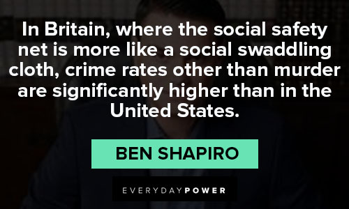 Ben Shapiro Quotes about in Britain, where the social safety net is more like a social swaddling cloth
