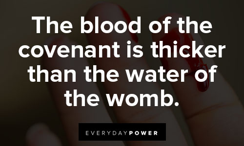 blood is thicker than water quotes about the blood of the covenant is thicker than the water of the womb
