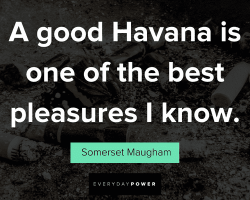Cigar quotes on a good havana is one of the best pleasures I know