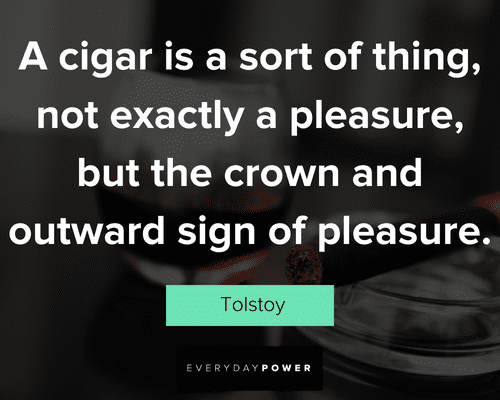 Cigar quotes on sign of pleasure