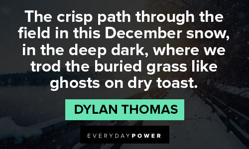 december quotes about the crisp path through the field in this December snow