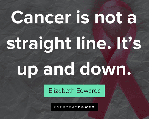 fighting cancer quotes about cancer is not a straight line. it's up and down