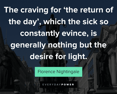 Florence Nightingale quotes about the craving for ‘the return of the day’, which the sick so constantly evince