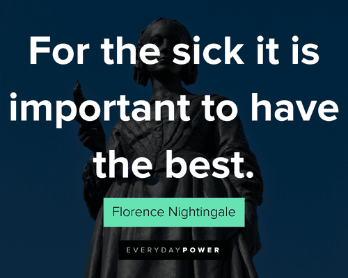 Florence Nightingale quotes about for the sick it is important to have the best