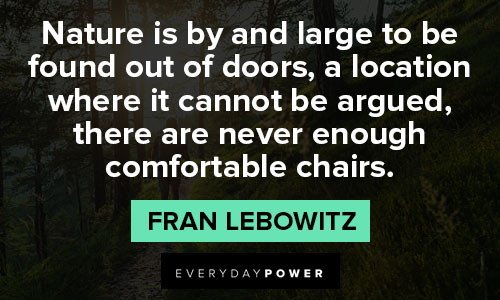fran lebowitz quotes about nature is by and large to be found out of doors