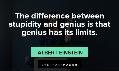 genius quotes about the difference between stupidity and genius