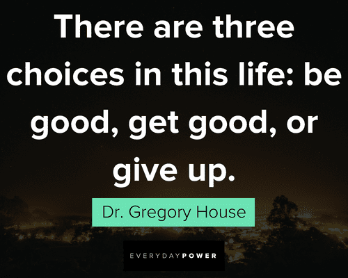 House MD quotes about there are three choices in this life