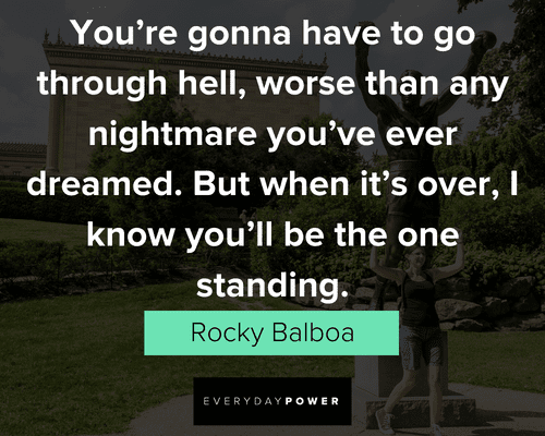 Uplifting Rocky quotes about never giving up