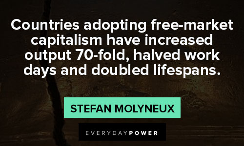 Libertarian quotes about countries adopting free-market capitalism have increased output 70-fold