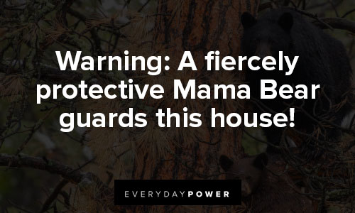 mama bear quotes about warning: A fiercely protective Mama Bear guards this house