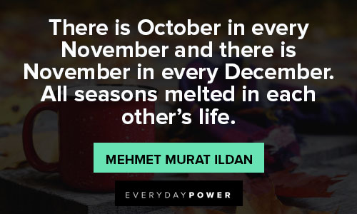 november quotes about There is October in every November and there is November in every December