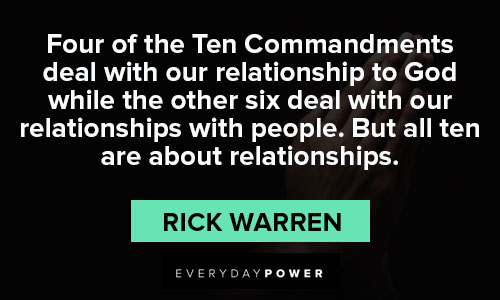 Rick Warren quotes about all ten are about relationships