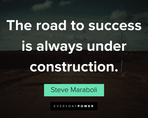 road quotes about the road to success is always under construction