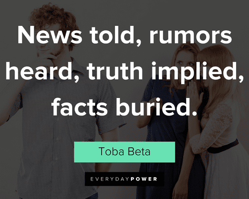 rumor quotes about news told, rumors heard, truth implied, facts buried