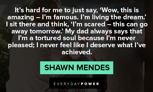 Shawn Mendes quotes about living the dream