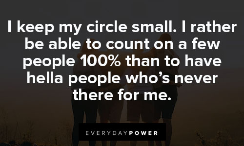 small circle quotes to count on a few people 100%
