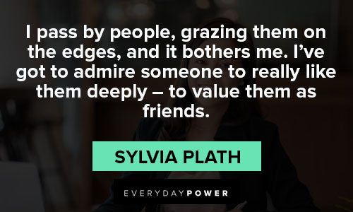 Sylvia Plath quotes to admire someone to really like them deeply 