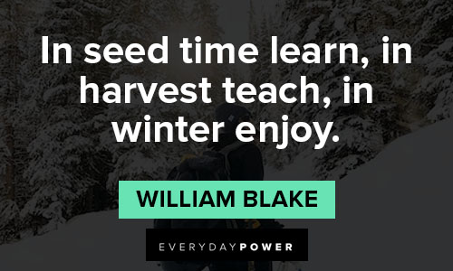 winter quotes about in seed time learn, in harvest teach, in winter enjoy