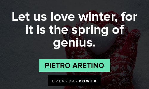 winter quotes about let us love winter, for it is the spring of genius