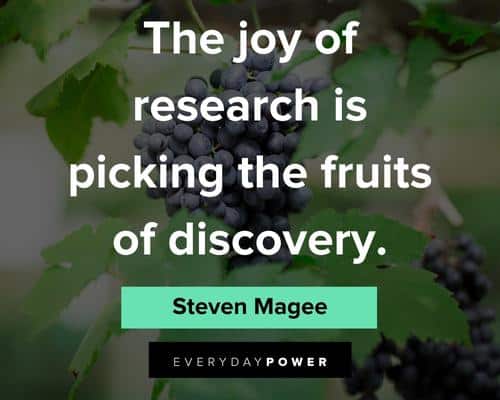 fruit quotes about the joy of research is picking the fruits of discovery