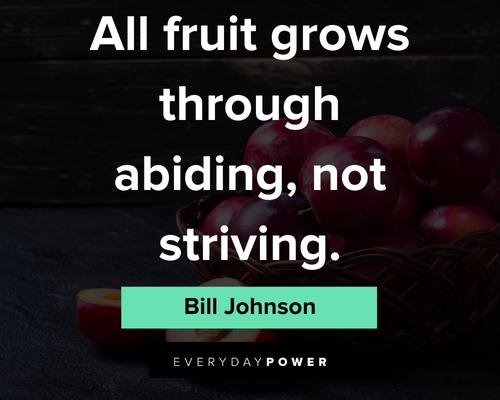 fruit quotes about all fruit grows through abiding, not striving
