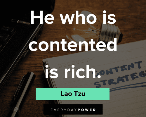 Lao Tzu quotes about he who is contented is rich