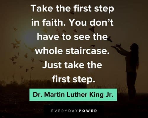 Law of Attraction quotes about take the first step in faith