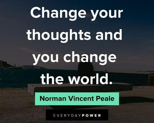 Law of Attraction quotes about change your thoughts and you change the world