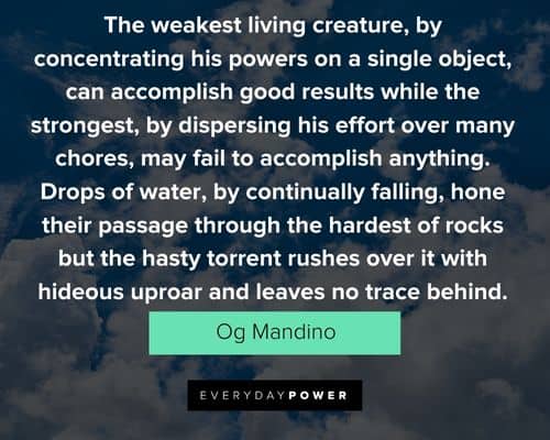 og mandino quotes about the weakest living creature