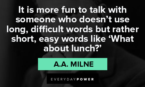 a.a. milne quotes about lunch