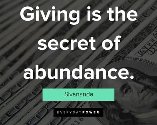 abundance quotes about giving is the secret of abundance