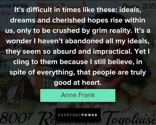 Anne Frank Quotes about dreams and life