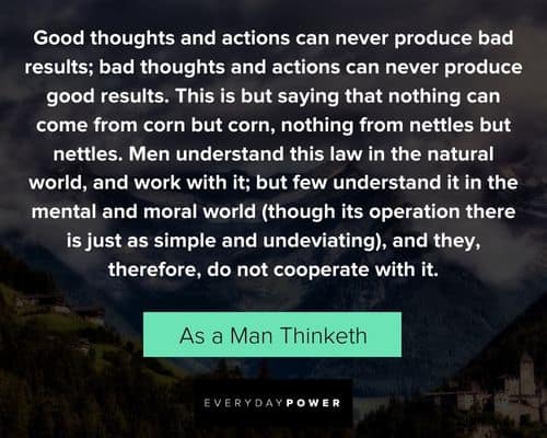 As a Man Thinketh quotes about good thoughts