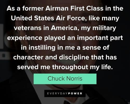Chuck Norris quotes on the US government, including military service