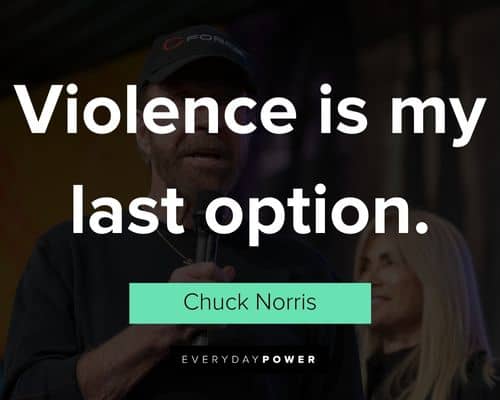 Chuck Norris quotes about violence and karate