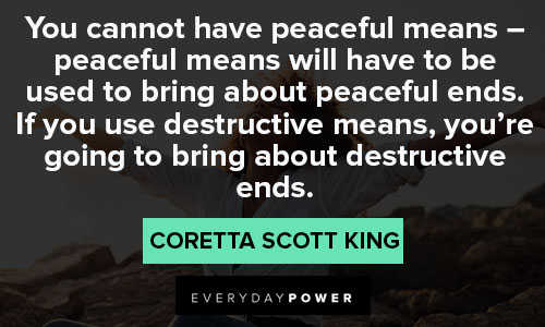 Coretta Scott King quotes about peaceful 