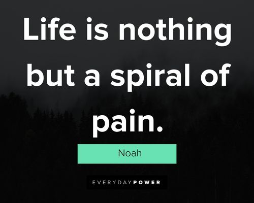 Dark quotes about life is nothing but a spiral of pain