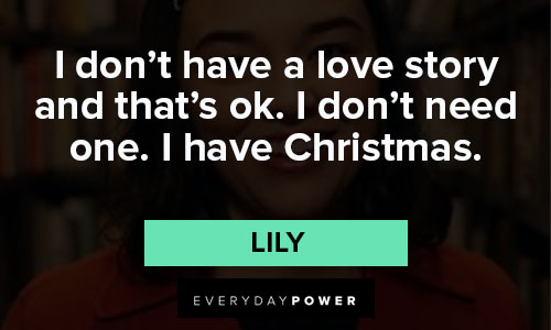 Dash and Lily quotes about Christmas