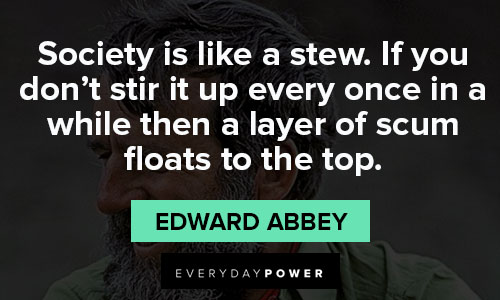 Edward Abbey quotes about Society is like a stew