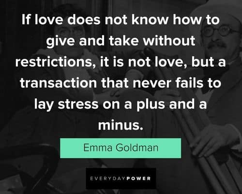 Emma Goldman quotes on love