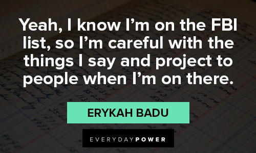 Erykah Badu quotes about Fbi