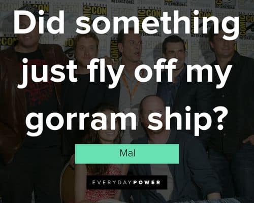 Firefly quotes about did something just fly off my gorram ship