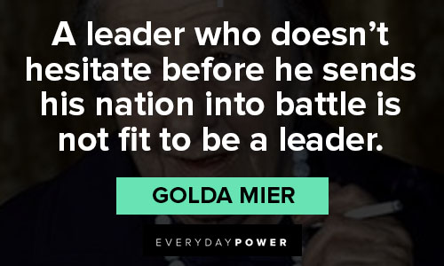 Golda Meir quotes and sayings on leadership