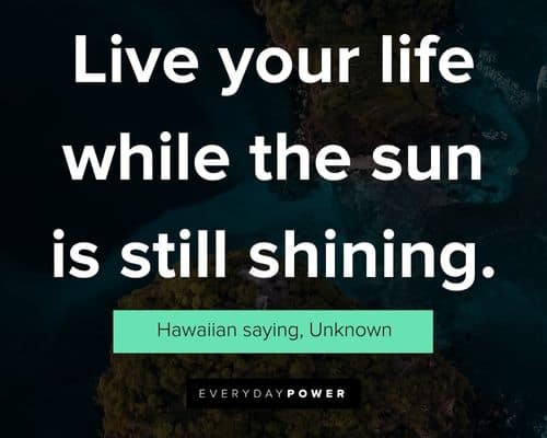 Hawaiian quotes about live your life while the sun is still shining