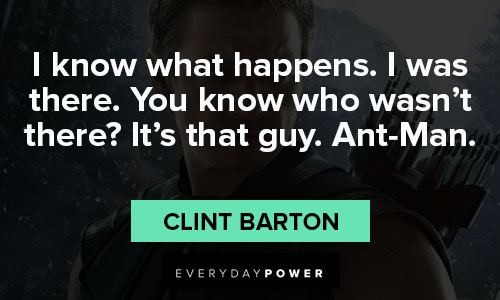Hawkeye quotes about ant man