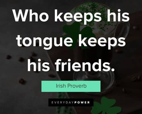 Irish quotes about who keeps his tongue keeps his friends